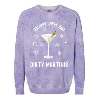 Holiday Cheer And Dirty Martinis Christmas Cocktail Xmas Gift Colorblast Crewneck Sweatshirt