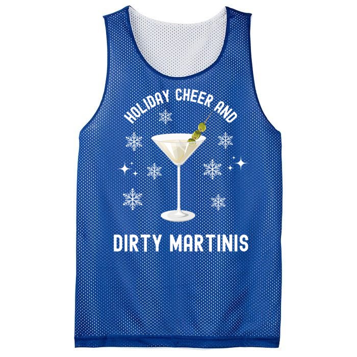 Holiday Cheer And Dirty Martinis Christmas Cocktail Xmas Gift Mesh Reversible Basketball Jersey Tank