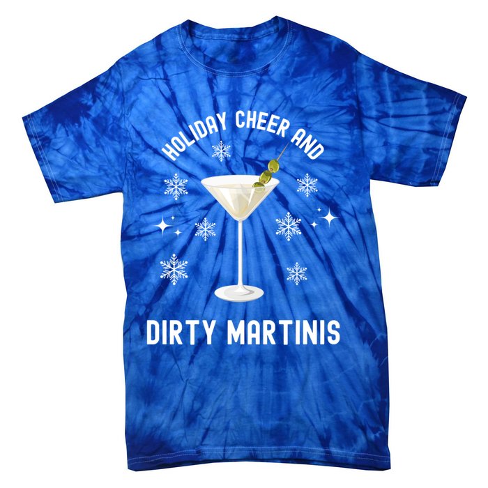 Holiday Cheer And Dirty Martinis Christmas Cocktail Xmas Gift Tie-Dye T-Shirt