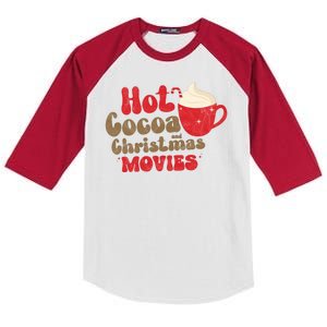 Hot Cocoa And Christmas Movies Holiday Kids Colorblock Raglan Jersey