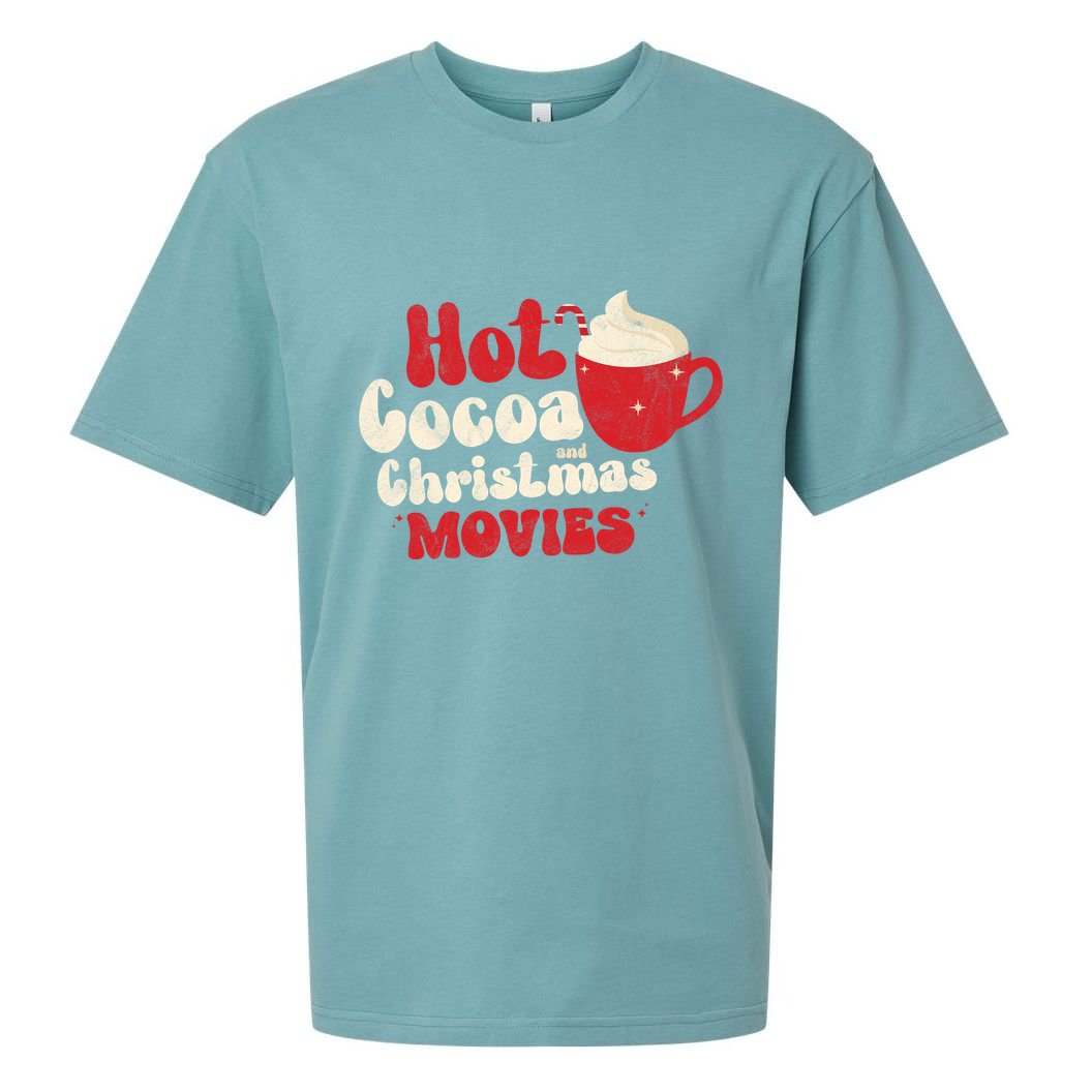 Hot Cocoa And Christmas Movies Holiday Sueded Cloud Jersey T-Shirt