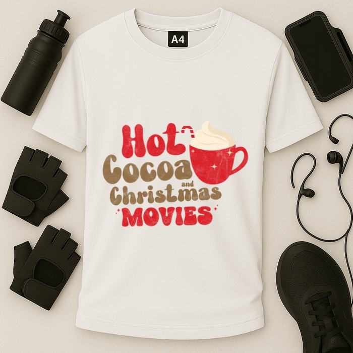 Hot Cocoa And Christmas Movies Holiday Cooling Performance Crew T-Shirt