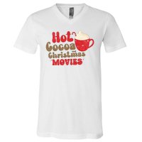 Hot Cocoa And Christmas Movies Holiday V-Neck T-Shirt