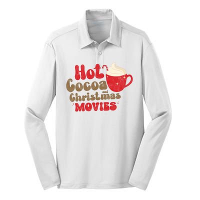 Hot Cocoa And Christmas Movies Holiday Silk Touch Performance Long Sleeve Polo