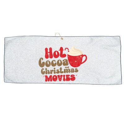 Hot Cocoa And Christmas Movies Holiday Large Microfiber Waffle Golf Towel
