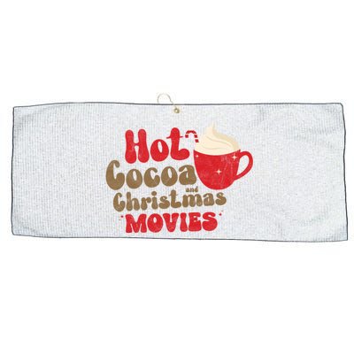 Hot Cocoa And Christmas Movies Holiday Large Microfiber Waffle Golf Towel