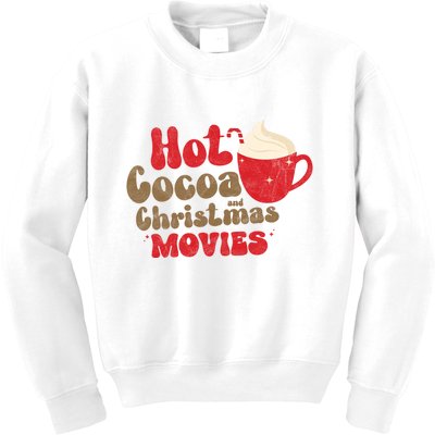 Hot Cocoa And Christmas Movies Holiday Kids Sweatshirt