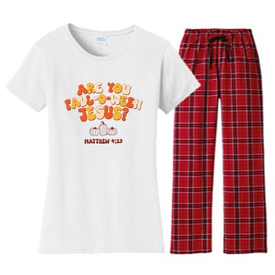 Halloween Christian Are You Fall O Ween Jesus Women's Flannel Pajama Set