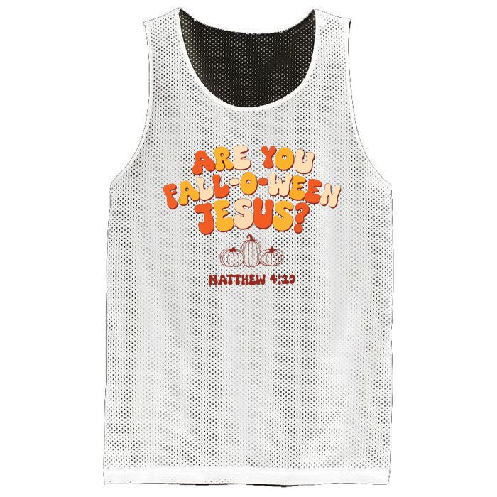 Halloween Christian Are You Fall O Ween Jesus Mesh Reversible Basketball Jersey Tank