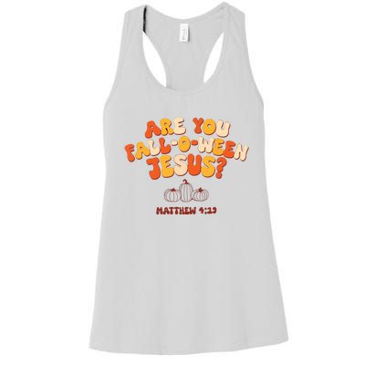 Halloween Christian Are You Fall O Ween Jesus Women's Racerback Tank