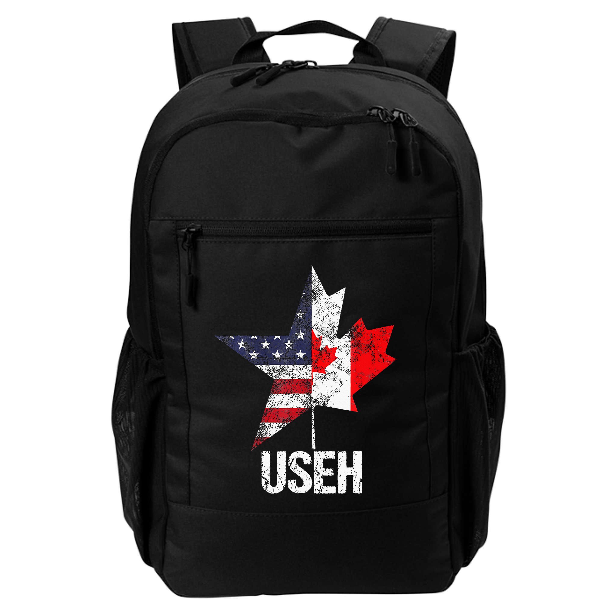 Half Canadian American Useh Canada Usa Flag United States Backpack