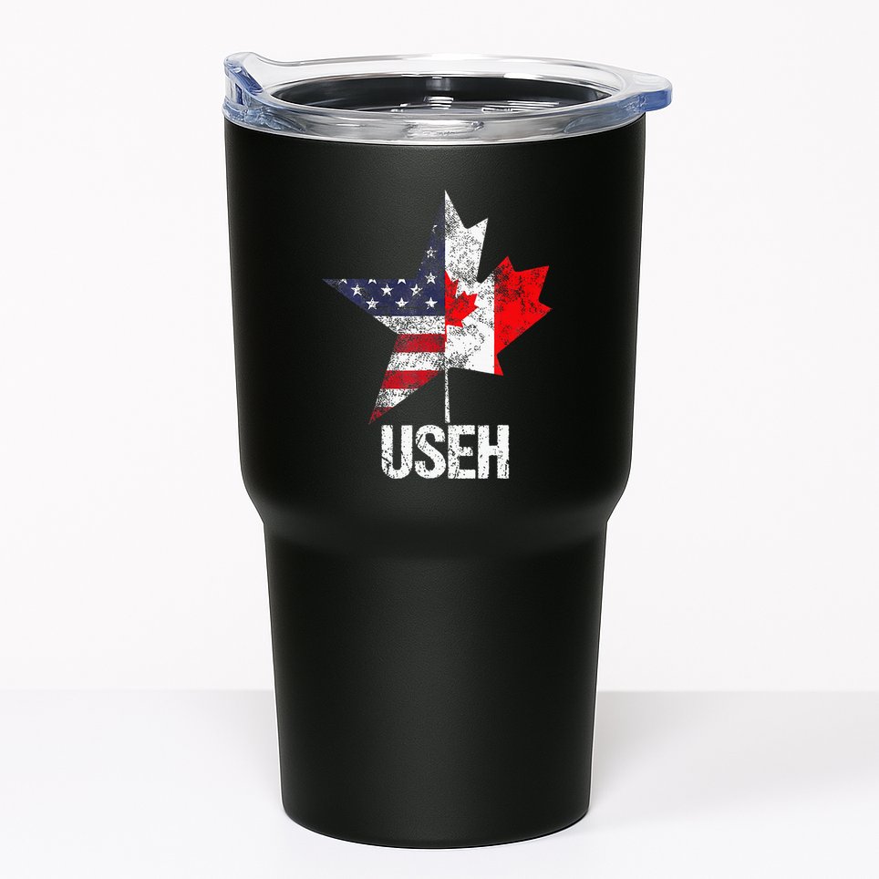 Half Canadian American Useh Canada Usa Flag United States Tumbler