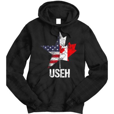 Half Canadian American Useh Canada Usa Flag United States Tie Dye Hoodie