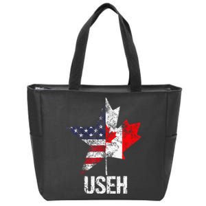 Half Canadian American Useh Canada Usa Flag United States Zip Tote Bag