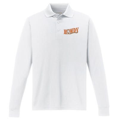 Howdy Cowboy And Cowgirl Western Performance Long Sleeve Polo