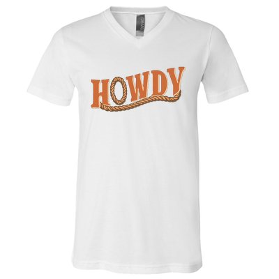 Howdy Cowboy And Cowgirl Western V-Neck T-Shirt