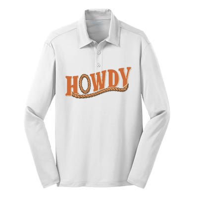 Howdy Cowboy And Cowgirl Western Silk Touch Performance Long Sleeve Polo