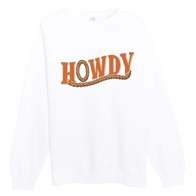 Howdy Cowboy And Cowgirl Western Premium Crewneck Sweatshirt