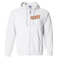 Howdy Cowboy And Cowgirl Western Full Zip Hoodie