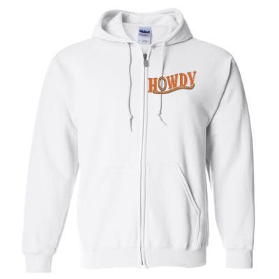 Howdy Cowboy And Cowgirl Western Full Zip Hoodie