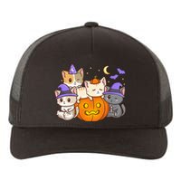 Halloween Cats Anime Cat Kawaii Neko Pumpkin Cat Lover Witch Yupoong Adult 5-Panel Trucker Hat