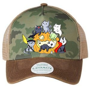 Halloween Cats Anime Cat Kawaii Neko Pumpkin Cat Lover Halloween Legacy Tie Dye Trucker Hat