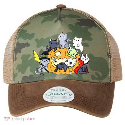 Halloween Cats Anime Cat Kawaii Neko Pumpkin Cat Lover Halloween Legacy Tie Dye Trucker Hat