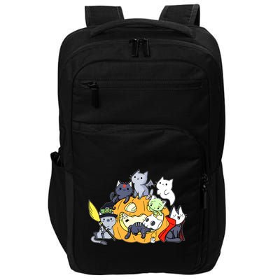 Halloween Cats Anime Cat Kawaii Neko Pumpkin Cat Lover Halloween Impact Tech Backpack