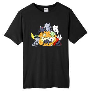 Halloween Cats Anime Cat Kawaii Neko Pumpkin Cat Lover Halloween Tall Fusion ChromaSoft Performance T-Shirt