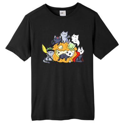 Halloween Cats Anime Cat Kawaii Neko Pumpkin Cat Lover Halloween Tall Fusion ChromaSoft Performance T-Shirt