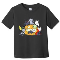 Halloween Cats Anime Cat Kawaii Neko Pumpkin Cat Lover Halloween Toddler T-Shirt