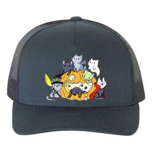 Halloween Cats Anime Cat Kawaii Neko Pumpkin Cat Lover Halloween Yupoong Adult 5-Panel Trucker Hat