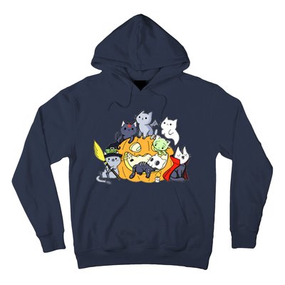 Halloween Cats Anime Cat Kawaii Neko Pumpkin Cat Lover Halloween Hoodie