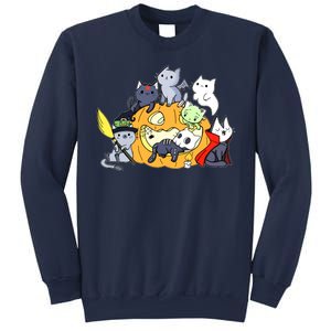 Halloween Cats Anime Cat Kawaii Neko Pumpkin Cat Lover Halloween Sweatshirt