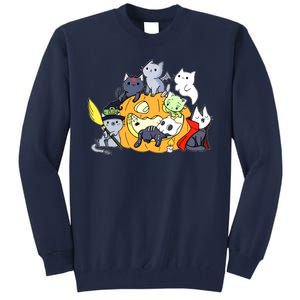 Halloween Cats Anime Cat Kawaii Neko Pumpkin Cat Lover Halloween Tall Sweatshirt