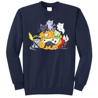 Halloween Cats Anime Cat Kawaii Neko Pumpkin Cat Lover Halloween Tall Sweatshirt