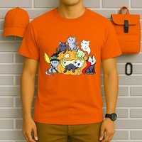 Halloween Cats Anime Cat Kawaii Neko Pumpkin Cat Lover Halloween T-Shirt