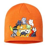 Halloween Cats Anime Cat Kawaii Neko Pumpkin Cat Lover Halloween Sustainable Beanie