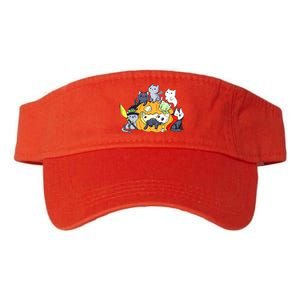 Halloween Cats Anime Cat Kawaii Neko Pumpkin Cat Lover Halloween Valucap Bio-Washed Visor