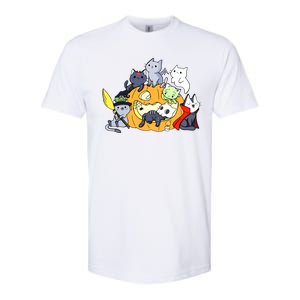 Halloween Cats Anime Cat Kawaii Neko Pumpkin Cat Lover Halloween Softstyle CVC T-Shirt