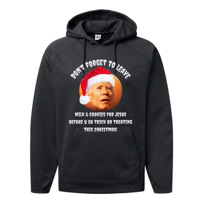 Happy Christmas Anti Joe Biden Funny Halloween Pumpkin Performance Fleece Hoodie