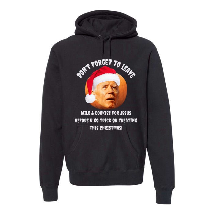 Happy Christmas Anti Joe Biden Funny Halloween Pumpkin Premium Hoodie