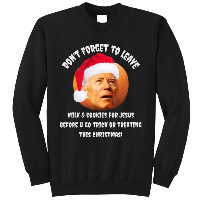 Happy Christmas Anti Joe Biden Funny Halloween Pumpkin Tall Sweatshirt