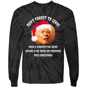 Happy Christmas Anti Joe Biden Funny Halloween Pumpkin Tie-Dye Long Sleeve Shirt