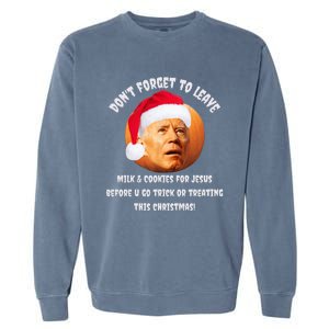 Happy Christmas Anti Joe Biden Funny Halloween Pumpkin Garment-Dyed Sweatshirt