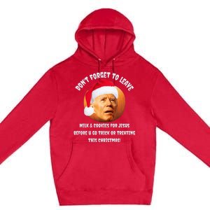 Happy Christmas Anti Joe Biden Funny Halloween Pumpkin Premium Pullover Hoodie