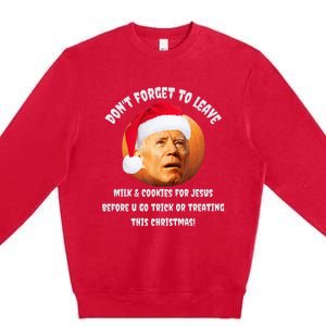 Happy Christmas Anti Joe Biden Funny Halloween Pumpkin Premium Crewneck Sweatshirt