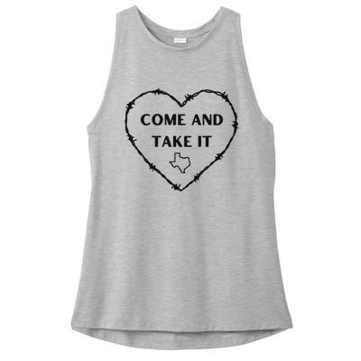 Heart Come And Take It Razor Barbed Wire Political Ladies PosiCharge Tri-Blend Wicking Tank