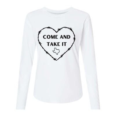 Heart Come And Take It Razor Barbed Wire Political Womens Cotton Relaxed Long Sleeve T-Shirt