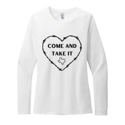 Heart Come And Take It Razor Barbed Wire Political Womens CVC Long Sleeve Shirt